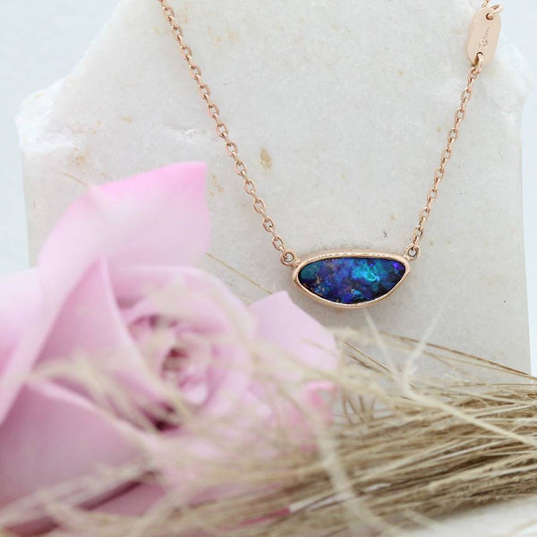 Blue Boulder Opal Pendant